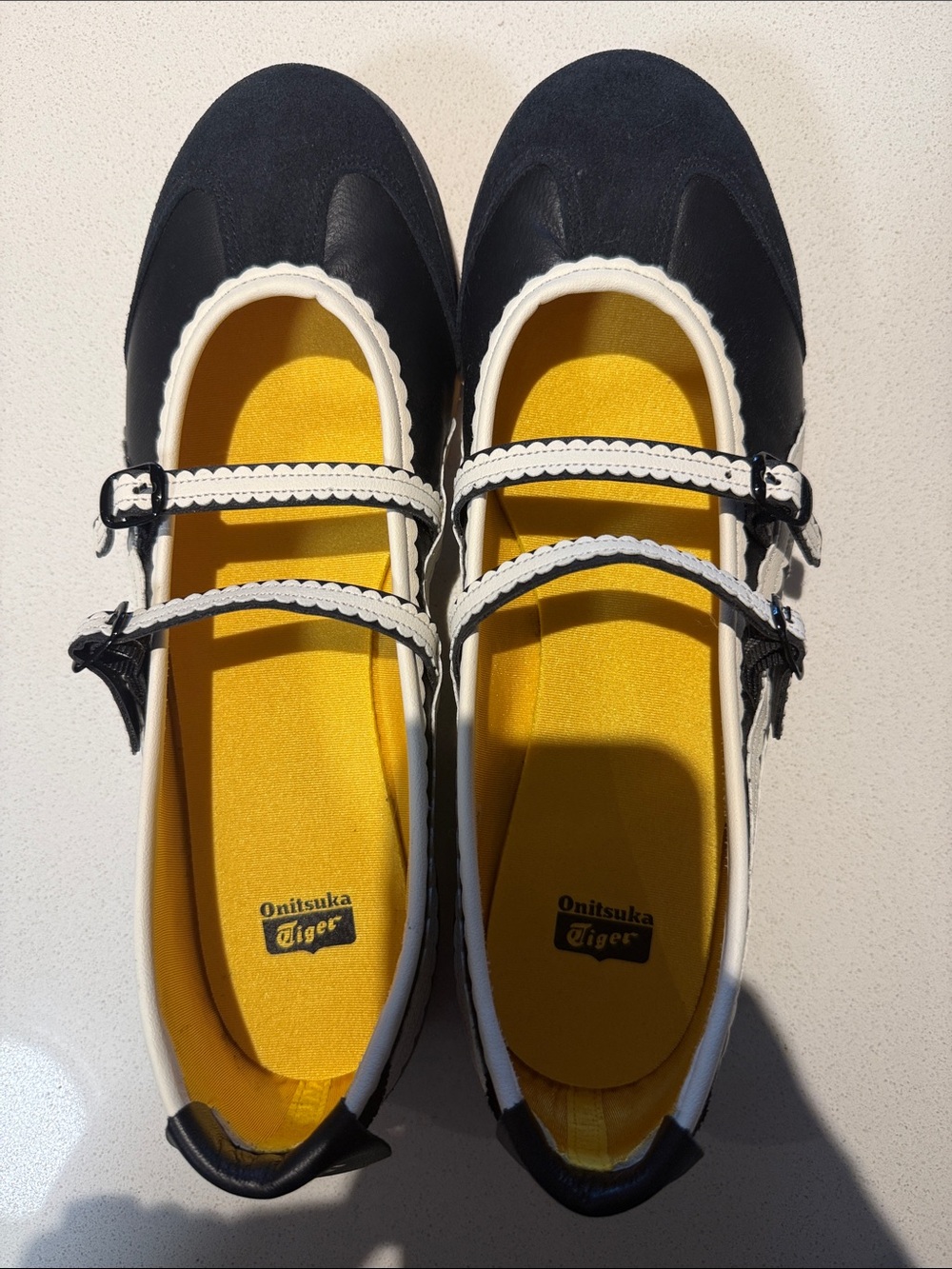 Onitsuka Tiger by Asics Women's Black and White Mary Jane Flats